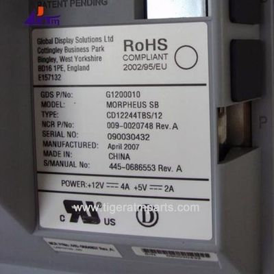 Peças de máquina ATM NCR 58XX 12,1 polegadas LCD Display 445-0686553 009-0020748