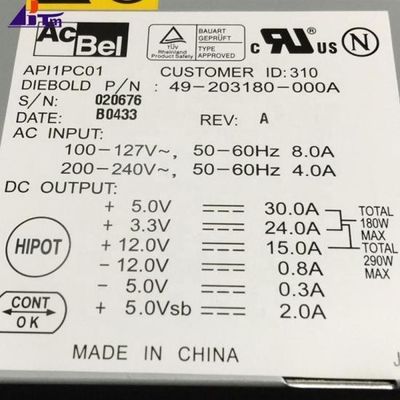 Partes da máquina ATM Diebold Fornecimento de energia 300W 49203180000A